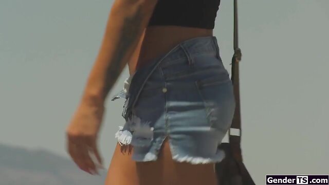 Hitchiking transsexual khloe kay is barebacked