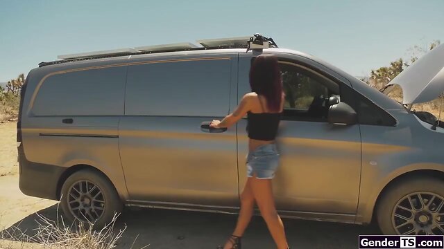 Hitchiking transsexual khloe kay is barebacked