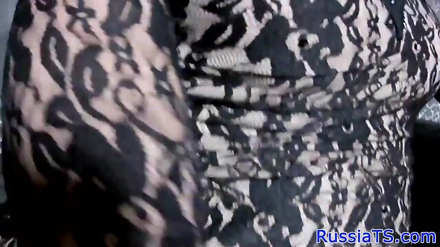 Glam Russian Tgirl: Big Tits, Pearls & High Heels Solo Jerk