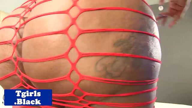 Tantalizing Nubian Trans Pornstar: Big Booty, Fishnet Stockings & Long Nails