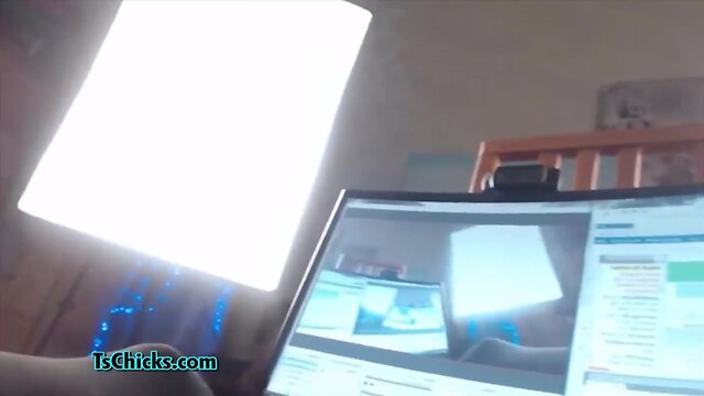 Massive schlong transsexual on webcam