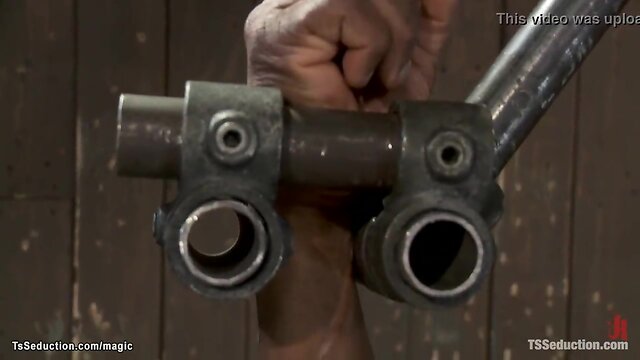 Black t-girl fuck ebony man in bondage