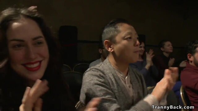 Tgirl bodybuilder anal fucks her fan