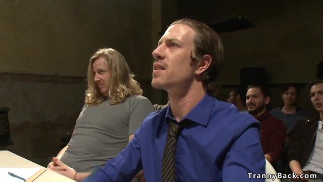 Tgirl bodybuilder anal fucks her fan