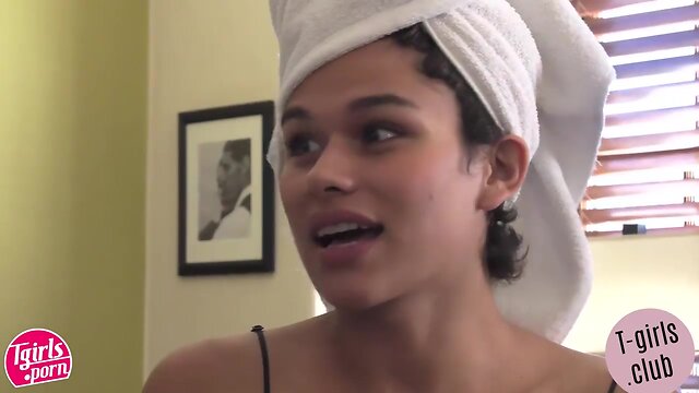 Transsexual beauties get down to booty fucking