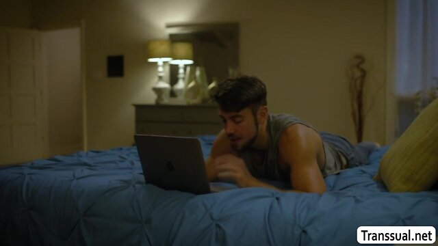 Sultry transvestite let stepbro condomless her butt