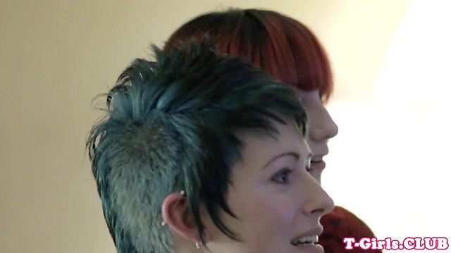 Wild Doggystyle with TGirl: Hairpulling, Handjob, Piercing & Strapon!