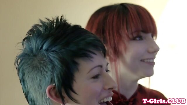 Wild Doggystyle with TGirl: Hairpulling, Handjob, Piercing & Strapon!