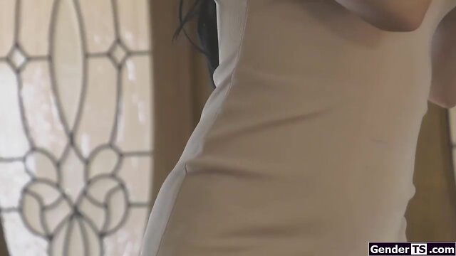 Adorable shemale chanel santini rides schlong