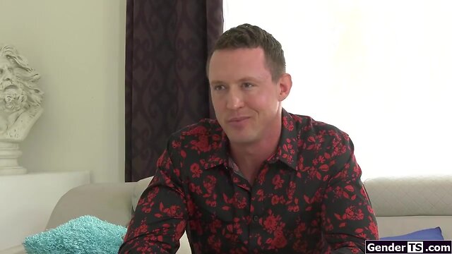 Chesty trans babysitter riding boss prick