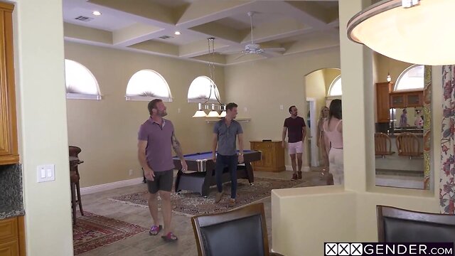 Pervert trannies korra del rio hammered hard in butthole by a group of friends