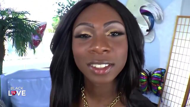 Pretty ebony teenager with a huge surprise