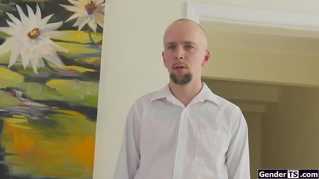 Wife watches husband anal fuck a transsexual