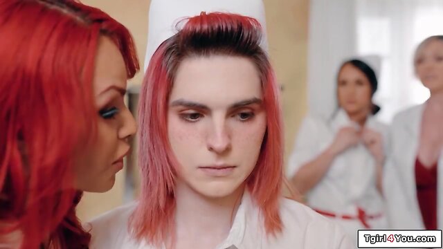 Tgirl4you.com - trans doctor foxxy has 4some with nurses