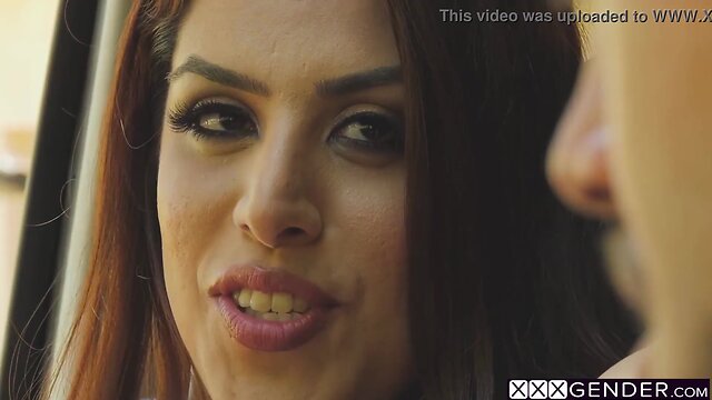 Excited ladyboy crystal m drilled so deep in butthole so hard in a guys car