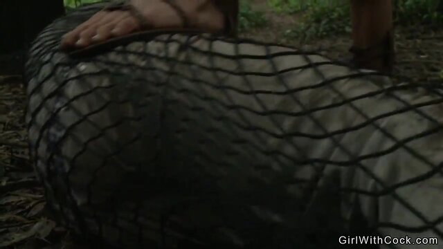 T-Girl hunted and anal pounded poacher