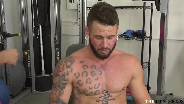 Trans gym trainer gets seduced and breeded from behind