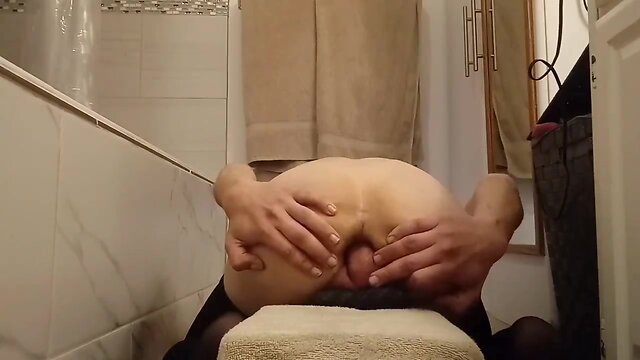 Self fuck riding my own schlong