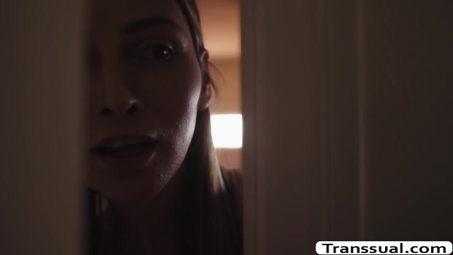 Teenager babe hammered by her she-male stepmom