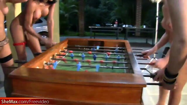 Wild Foursome: Latina Babes in Lingerie & Stockings!