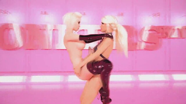 3d tran party - sultry ladyboys dancing and having sex, futanari debauch