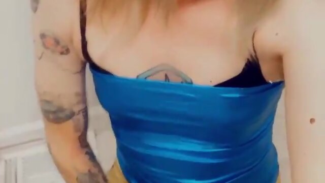 Cute transvestite gets excited after clubbing