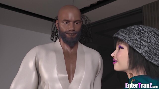 Emo trans chick has fun in the shower with her sugar daddy