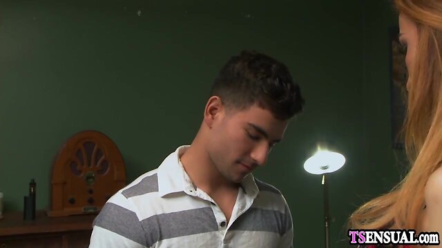 Stepmom she-male anal drilled by her stepsons hard prick