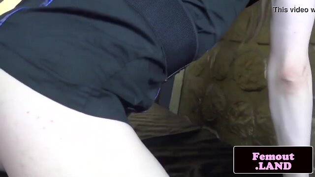 Mesmerized by the Amateur Trans Trap: Femboi in Heels, Small Tits, Solo Fetish