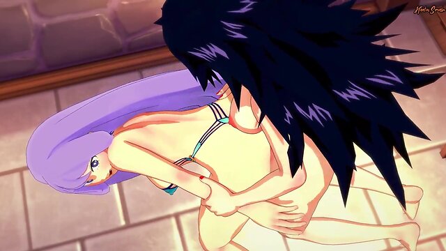 Futa nemuri fucks hado in a bath house - my hero academia hentai