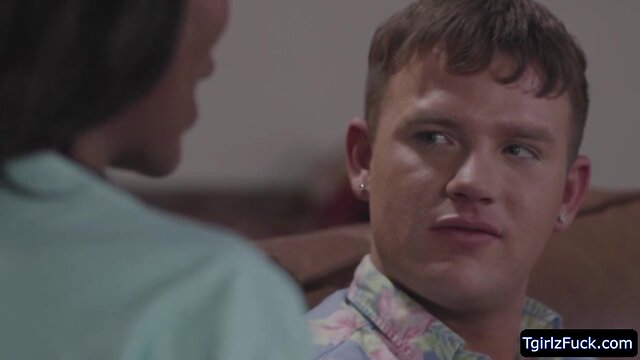 She-Male natassia dreams take 2 cocks in 3way