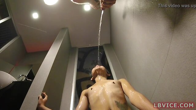 T-Girl sugas pissed on and pounded