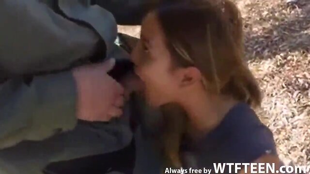 Hardcore outdoor deepthroat fucking with young pretty babe always free by