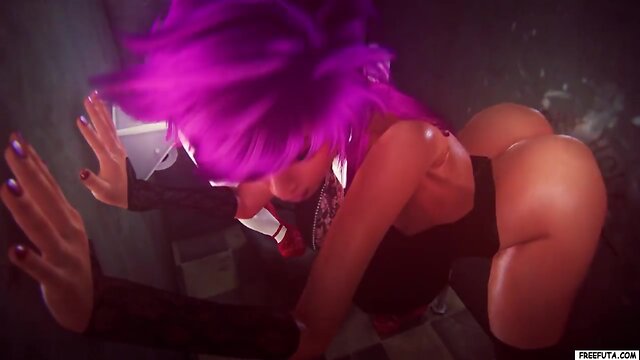 Blond hentai tgirl fucking