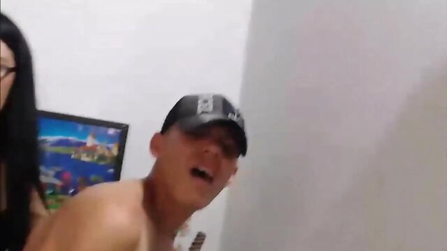 Young t-girl cumming inside her partner's booty