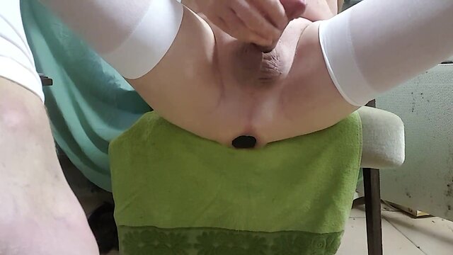 Large ebony plug in my butt