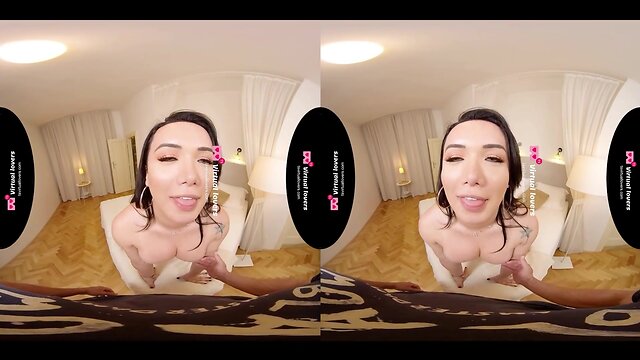 Sissy jerking penis in virtual sex pov