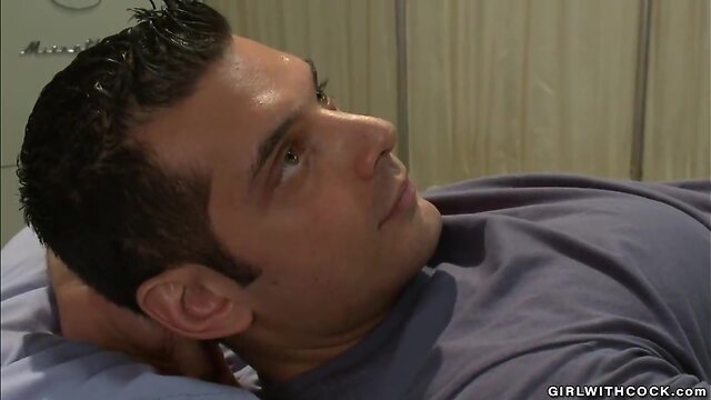 T-Girl nurse anal bangs muscled man