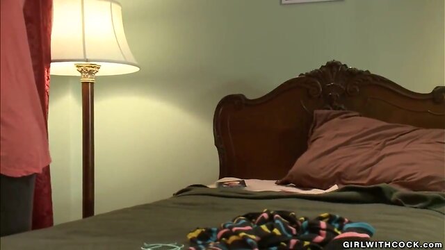 Chesty ladyboy anal fucks guy in hostel