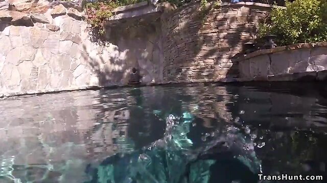 Redhead in bondage hammered by transvestite