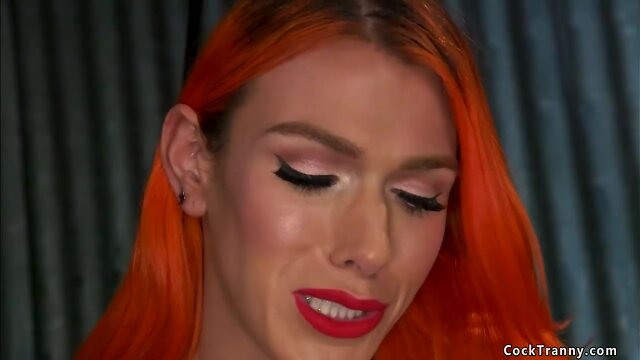 Massive prick tgirl fucks bound black whore