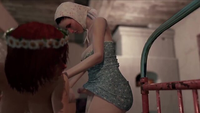 T-Girl mom drilled teenager dickgirl - 3d trap animation fantasy