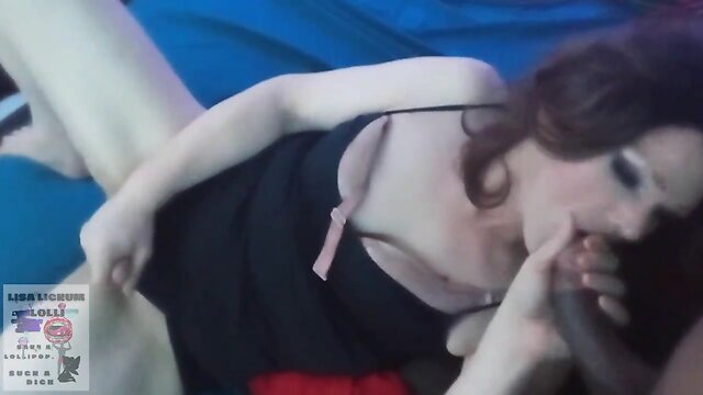 Fat booty t-girl swallowing thick bbc