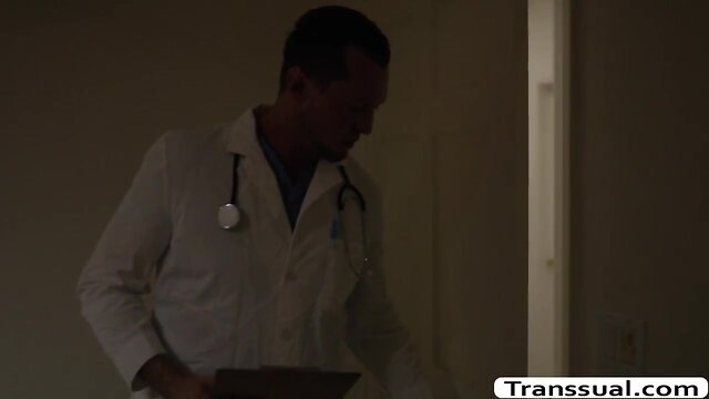 Skinny ladyboy analed by her doctor