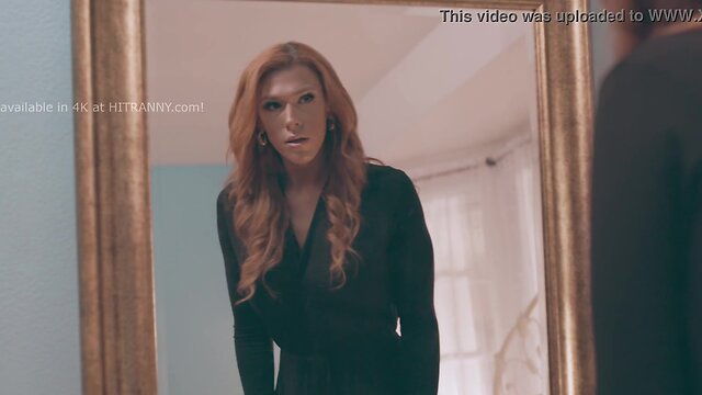 Stunner redhead maya kendrick fucks her doppelganger ladyboy aspen brooks