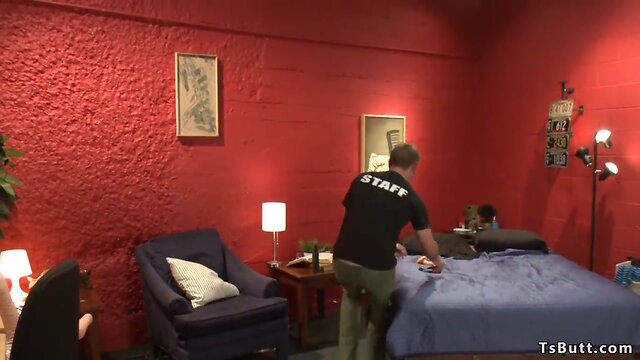 She-Male rough anal fucks roommate