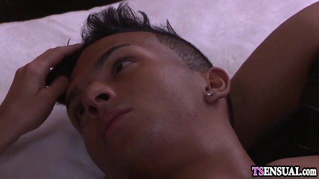 Latino transsexual anal pounded by a ebony guys large penis