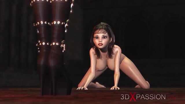 3d sexy dickgirl satanic witch fucks a young brunette the dark castle