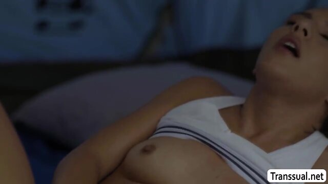 Sexy t-girl barebacked by stranger in woods