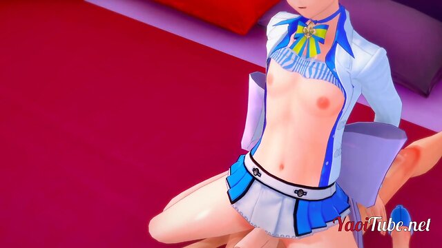 Campbuddy yaoi 3d - yoichi fucks neko femboy trap and cum inside - creampie